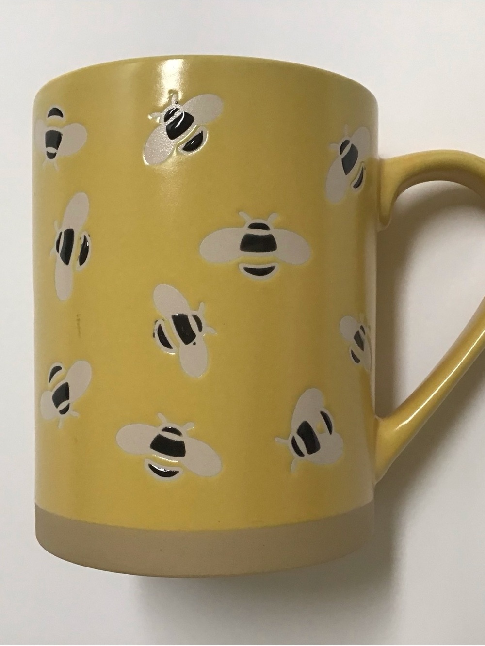 Honey Bee Coffee Mug Fringe Studio Stoneware Large Yellow Ceramic Tea Cup Farm
